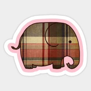 Plaid Elephant Sticker